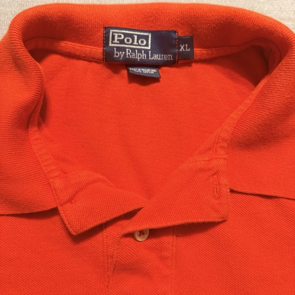Polo Ralph Lauren Mens XL Orange Red Pony Short Sleeve Cotton Polo Shirt